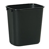 Medium Rectangular Wastebasket, Black (28-1/8 quart / 7 gal.) Newell Rubbermaid Shiffler Furniture and Equipment for Schools