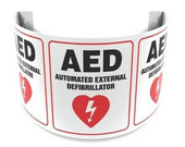 RE-Plastic Curved Project AED Automated External Defibrillator, 12" Accuform Signs Shiffler Furniture and Equipment for Schools