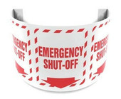 RE-Plastic Curved Project Emergency Shut-Off, 12" Accuform Signs Shiffler Furniture and Equipment for Schools