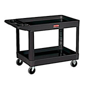 Large 2-Shelf Utility Cart, Black Newell Rubbermaid Shiffler Furniture and Equipment for Schools