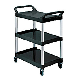 Three-Shelf Utility Cart with 4" Swivel Casters, Black Lagasse Shiffler Furniture and Equipment for Schools
