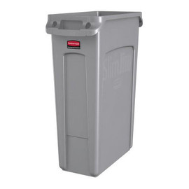 Slim Jim 23 Gal Cntnr w/ Venting Channels, Gray Newell Rubbermaid Shiffler Furniture and Equipment for Schools