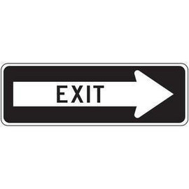 12"H x 36"W Exit, arrow right Accuform Signs Shiffler Furniture and Equipment for Schools