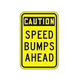 18"H x 12"W Caution Speed Bumps Ahead sign Accuform Signs Shiffler Furniture and Equipment for Schools