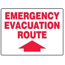 18"H x 24"W Emergency Evacuation Route w/ arrow Accuform Signs Shiffler Furniture and Equipment for Schools
