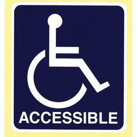 Wheelchair Accessible window decal Double-sided; white on blue Other Shiffler Furniture and Equipment for Schools