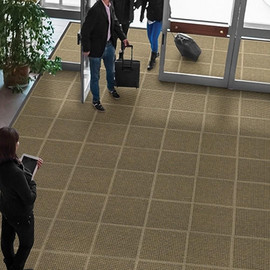 Waterhog Modular Scraper/Wiper Floor Mat, Center Square Tile - 18"W X 18" L, 10 tiles/CTN M+A Matting Shiffler Furniture and Equipment for Schools