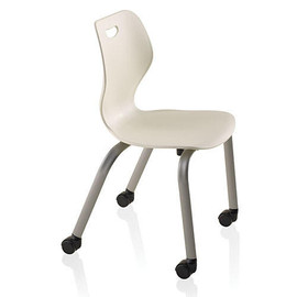 Intellect Wave 4-leg chair with casters, 18 in. seat height, chrome frame & book rack Krueger International - KI Shiffler Furniture and Equipment for Schools