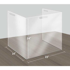 46 x 24 Large Acrylic Sneeze Guard, Protective Divider, with Wood Ba –  Braeside Displays