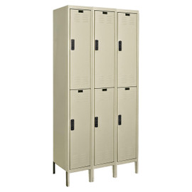 Hallowell DigiTech Electronic Locker Complete, 36"W x 15"D x 78"H, 729 Parchment - Double Tier, 3 Wide, Assembled Hallowell Shiffler Furniture and Equipment for Schools