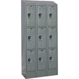 Hallowell ReadyBuilt II Locker Complete, 36"W x 12"D x 82"H - Triple Tier, 3 Wide, Assembled Hallowell Shiffler Furniture and Equipment for Schools