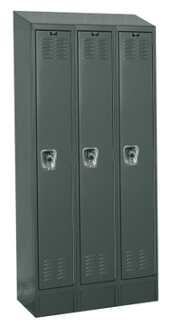 Hallowell ReadyBuilt II Locker Complete, 36"W x 18"D x 84"H - Single Tier, 3 Wide, Assembled Hallowell Shiffler Furniture and Equipment for Schools
