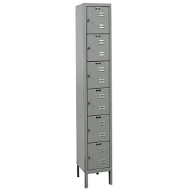 Hallowell Premium Locker Complete, 12"W x 15"D x 78"H - Six Tier, 1 Wide, Assembled Hallowell Shiffler Furniture and Equipment for Schools