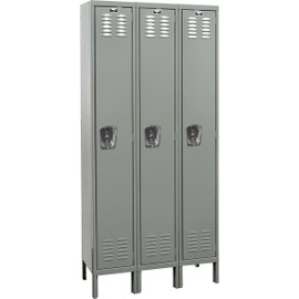 Hallowell Premium Locker Complete, 36"W x 15"D x 66"H - Single Tier, 3 Wide, Assembled Hallowell Shiffler Furniture and Equipment for Schools