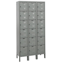 Hallowell Premium Locker Complete, 36"W x 15"D x 78"H - Six Tier, 3 Wide, Assembled Hallowell Shiffler Furniture and Equipment for Schools