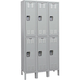 Hallowell Premium Locker Complete, 45"W x 18"D x 78"H - Double Tier, 3 Wide, Assembled Hallowell Shiffler Furniture and Equipment for Schools