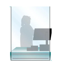 Economy Edge Mount Plexiglass Sneeze Guard with Pass Through - 1/8" Acrylic McCourt Mfg. Shiffler Furniture and Equipment for Schools