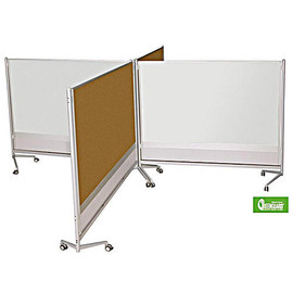MooreCo D.O.C. Mobile Wall Partition, 6'H - Porcelain Steel / Natural Cork MooreCo Shiffler Furniture and Equipment for Schools