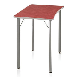 Intellect Wave 4-leg Desk, Hard Plastic Top, Curved Front, No Book Box Krueger International - KI Shiffler Furniture and Equipment for Schools