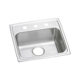Elkay Lustertone Classic Stainless Steel 19-1/2" x 19" x 5-1/2", 3-Hole Single Bowl Drop-in ADA Sink Elkay Shiffler Furniture and Equipment for Schools