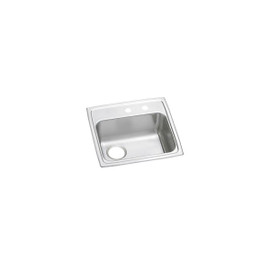 Elkay Celebrity Stainless Steel 19-1/2" x 19" x 5-1/2", MR2-Hole Single Bowl Drop-in ADA Sink with Quick-clip and Left Drain Elkay Shiffler Furniture and Equipment for Schools