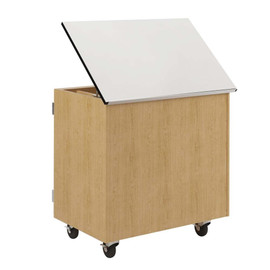 Diversified Woodcrafts Certwood Tote Tray Versatile Mobile Storage, Oak with White Markerboard Top, Five Tote Trays, Three Drawers 36w x 24d x 36h, Tote Color Carrot Diversified Woodcrafts Shiffler Furniture and Equipment for Schools