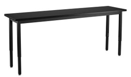 NPS Steel Height Adjustable Science Lab Table, 18 x 84, Chemical Resistant Top, Black Frame National Public Seating Shiffler Furniture and Equipment for Schools