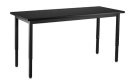 NPS Steel Height Adjustable Science Lab Table, 24 X 54, Epoxy Top, Black Frame National Public Seating Shiffler Furniture and Equipment for Schools