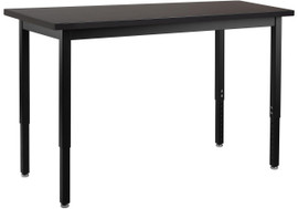 NPS Steel Height Adjustable Science Lab Table, 30 X 60, Chemical Resistant Top, Black Frame National Public Seating Shiffler Furniture and Equipment for Schools