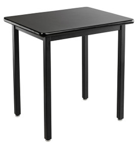 NPS Steel Fixed Height Science Lab Table, 24 X 30 X 30, HPL Top, Black Frame National Public Seating Shiffler Furniture and Equipment for Schools