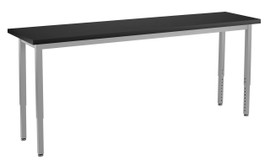 NPS Steel Height Adjustable Science Lab Table, 18 X 96, Phenolic Top, Grey Frame National Public Seating Shiffler Furniture and Equipment for Schools