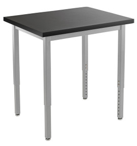 NPS Steel Height Adjustable Science Lab Table, 24 X 36 , Chemical Resistant Top, Grey Frame National Public Seating Shiffler Furniture and Equipment for Schools