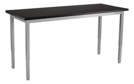 NPS Steel Height Adjustable Science Lab Table, 24 X 54 , Phenolic Top, Grey Frame National Public Seating Shiffler Furniture and Equipment for Schools