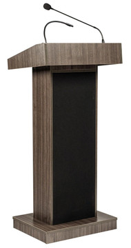 Oklahoma Sound Orator Lectern with Wireless Tie Clip/ Lavalier Mic, Ribbonwood Oklahoma Sound Shiffler Furniture and Equipment for Schools