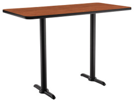 NPS Cafe Table, 30"x60" Rectangle, "T" Base, 42" Height, Wild Cherry National Public Seating Shiffler Furniture and Equipment for Schools