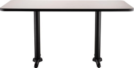 NPS Cafe Table, 30"x60" Rectangle, "T" Base, 30" Height, Grey Nebula National Public Seating Shiffler Furniture and Equipment for Schools