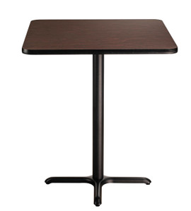 NPS Cafe Table, 36" Square, "X" Base, 42" Height, Mahogany National Public Seating Shiffler Furniture and Equipment for Schools