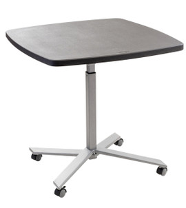 NPS Cafe Time Adjustable-Height Table, Charcoal Slate Top & Silver Frame National Public Seating Shiffler Furniture and Equipment for Schools