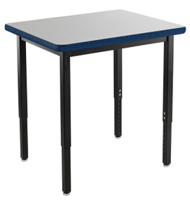 NPS Heavy Duty Height Adjustable Steel Table, Black Frame, 24 X 36, Supreme HPL Top National Public Seating Shiffler Furniture and Equipment for Schools