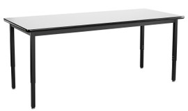NPS Heavy Duty Height Adjustable Steel Table, Black Frame, 24 x 84, Whiteboard Top National Public Seating Shiffler Furniture and Equipment for Schools