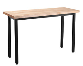 NPS Heavy Duty Steel Table, Black Frame, 18 x 60 x 30, Butcherblock Top National Public Seating Shiffler Furniture and Equipment for Schools