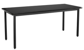 NPS Heavy Duty Steel Table, Black Frame, 30 x 72 x 30, HPL Top, Black National Public Seating Shiffler Furniture and Equipment for Schools