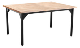 NPS Heavy Duty Steel Table, Black Frame, 42 x 60 x 30, Butcherblock Top National Public Seating Shiffler Furniture and Equipment for Schools