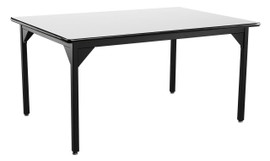 NPS Heavy Duty Steel Table, Black Frame, 48 x 48 x 30, Whiteboard Top National Public Seating Shiffler Furniture and Equipment for Schools