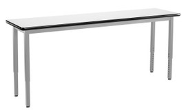 NPS Heavy Duty Height Adjustable Steel Table, Gray Frame, 18 x 72, Whiteboard Top National Public Seating Shiffler Furniture and Equipment for Schools