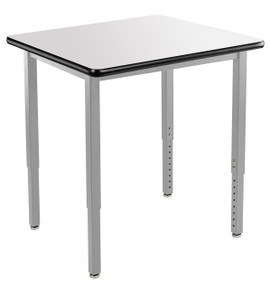 NPS Heavy Duty Height Adjustable Steel Table, Gray Frame, 24 x 24, Whiteboard Top National Public Seating Shiffler Furniture and Equipment for Schools