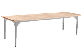 NPS Heavy Duty Height Adjustable Steel Table, Gray Frame, 24 X 54,  Whiteboard Top