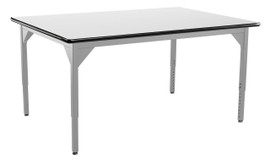 NPS Heavy Duty Height Adjustable Steel Table, Gray Frame, 48 x 60, Whiteboard Top National Public Seating Shiffler Furniture and Equipment for Schools
