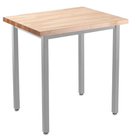 NPS Heavy Duty Steel Table, Gray Frame, 30 x 30 x 30, Butcherblock Top National Public Seating Shiffler Furniture and Equipment for Schools
