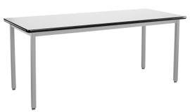 NPS Heavy Duty Steel Table, Gray Frame, 30 x 72 x 30, Whiteboard Top National Public Seating Shiffler Furniture and Equipment for Schools